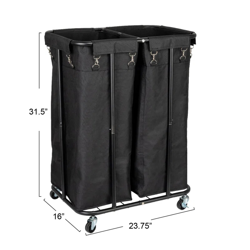 Household Essentials Rolling Laundry Sorter with Handles