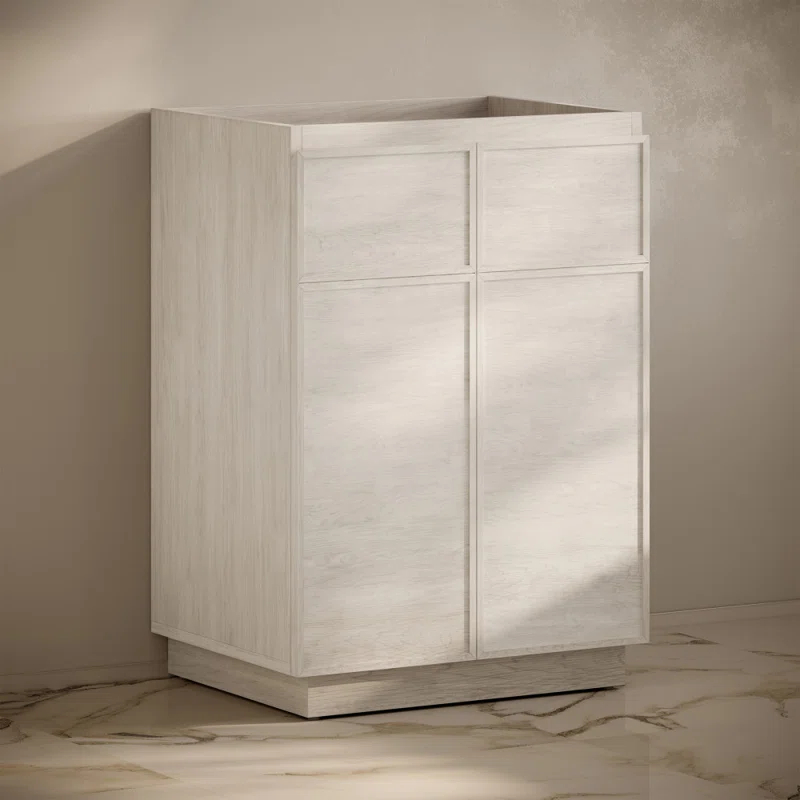Swiss Madison St. Tropez 24" Freestanding Bathroom Vanity Cabinet Without Top In Natural Oak