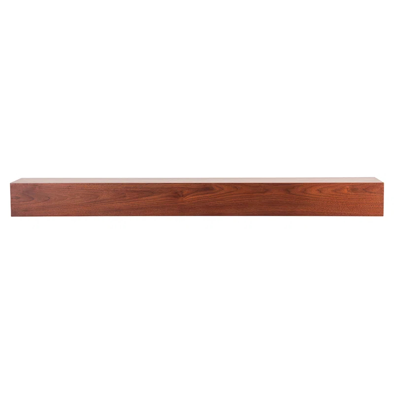 Modern Ember Modern Ember Walnut Creek Fireplace Mantel Shelf - 9" Depth, Close-Grain Details - Real Walnut Wood