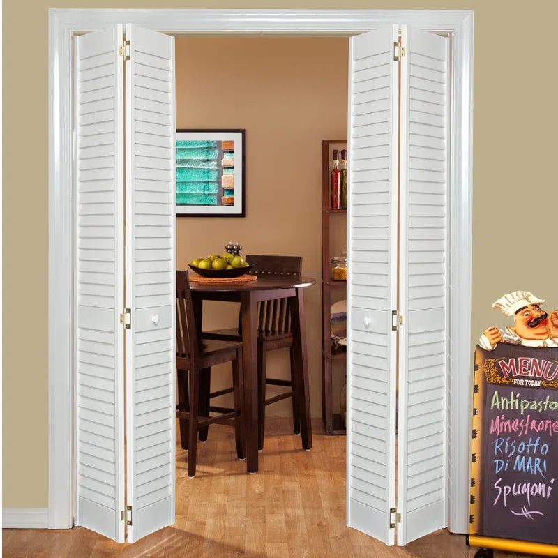 Kimberly Bay Louvered Wood Painted Plantation Bi-Fold Door
