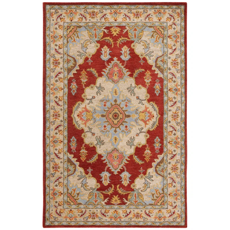Fleur De Lis Living Mavek Hand Tufted Wool Oriental Rug