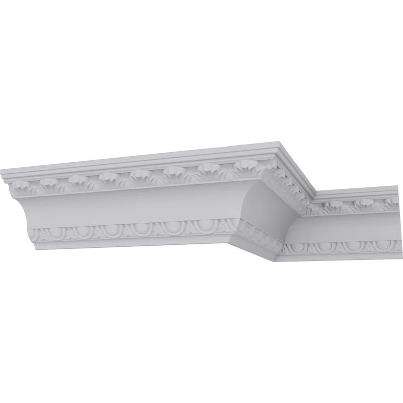 Ekena Millwork 3"H x 2 3/4"P x 4 1/8"F x 94 1/2"L, (1 3/8" Repeat), Egg and Dart Crown Moulding