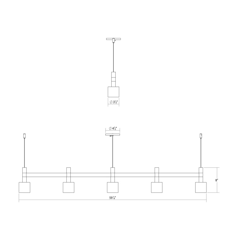 SONNEMAN Systema Staccato 5 - Light LED Kitchen Island Pendant