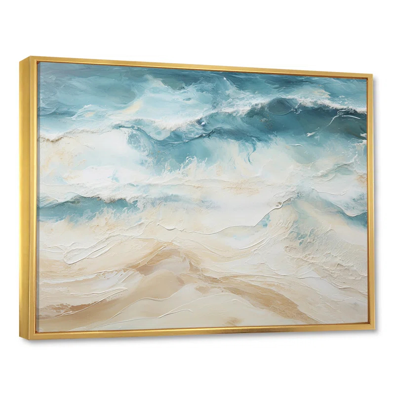 " Modern Coastal Beige And Blue Beach I "