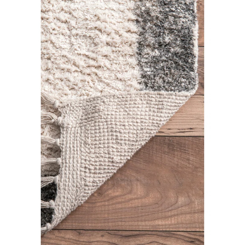 AllModern Corwin Southwestern Hand-Woven Cotton Ivory/Gray Area Rug