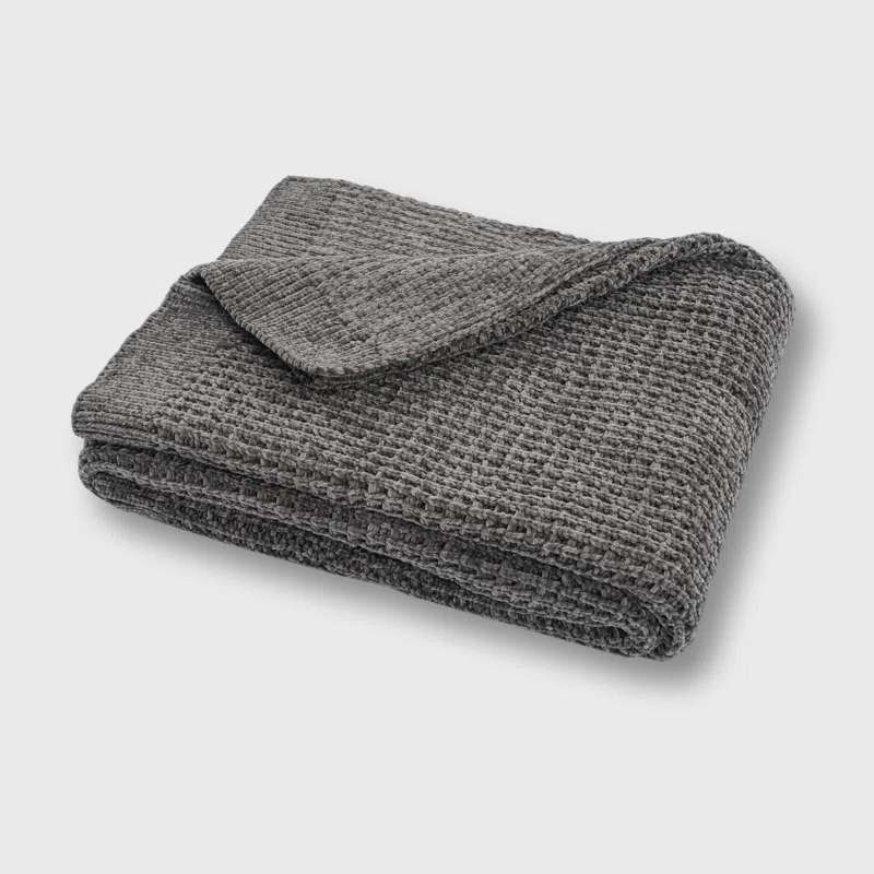 EverGrace Amor Waffle Knitted Throw Blanket