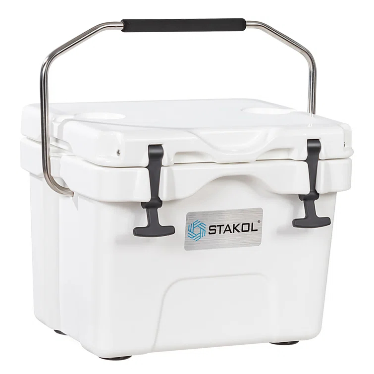 Costway 16 Quart Cooler Portable Ice Chest Leak-proof 24 Cans Ice Boxfor Camping