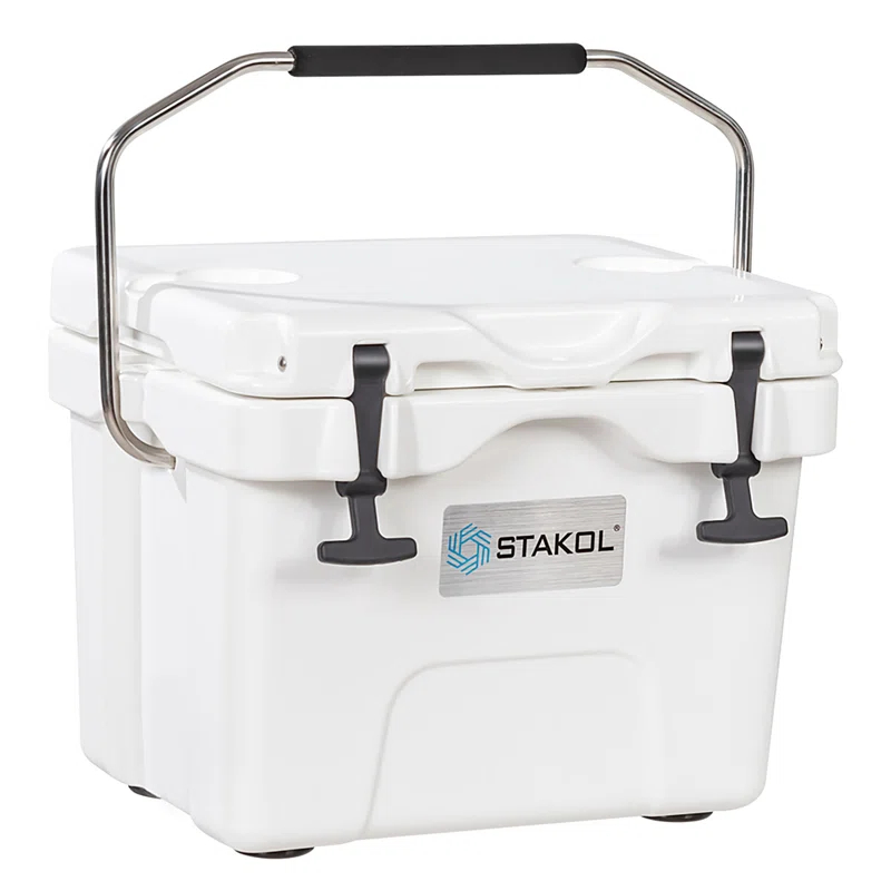 Costway 16 Quart Cooler Portable Ice Chest Leak-proof 24 Cans Ice Boxfor Camping