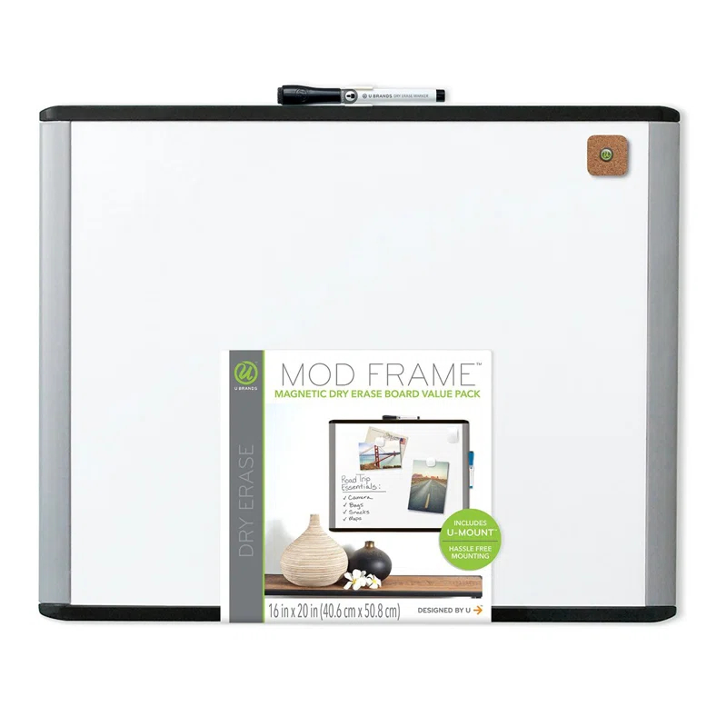 U Brands Wall Steel Magnetic Mini - Up To 2' Whiteboard