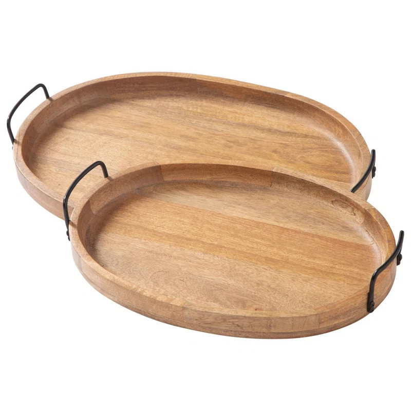 17 Stories Jocelyne Stainless Steel Tray - Set of 2
