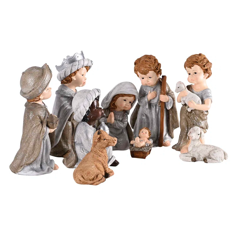 Alcott Hill® Nativity Family Wisemen Shepherd Boy 8H