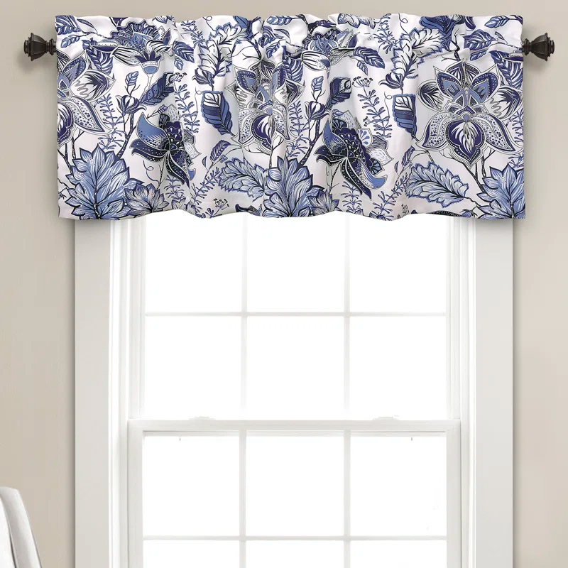 Lush Decor Cynthia Jacobean Floral Tailored 52'' W Window Valance in