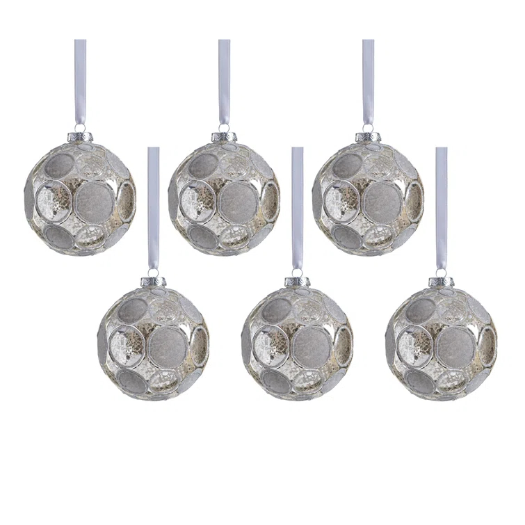 Rosdorf Park Serenity 6-Piece Set Matte Frosted Glass Ball Ornaments | Wayfair