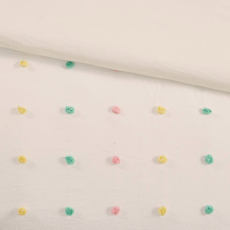 Callie Cotton Jacquard Pom Pom Comforter Set