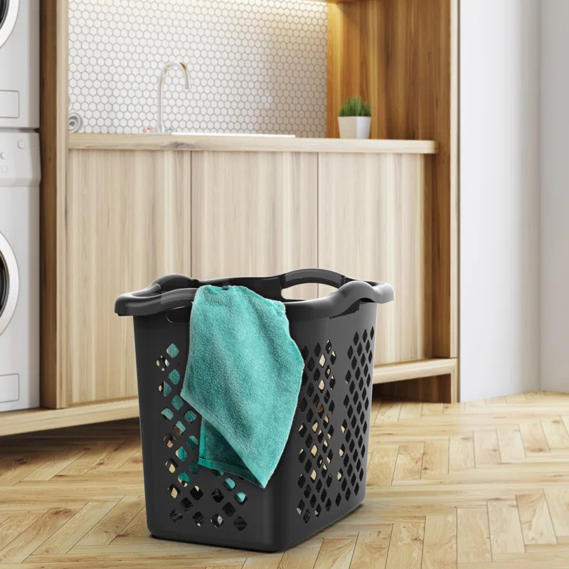 Home Logic Plastic Laundry Hamper with Handles (Set of 2)