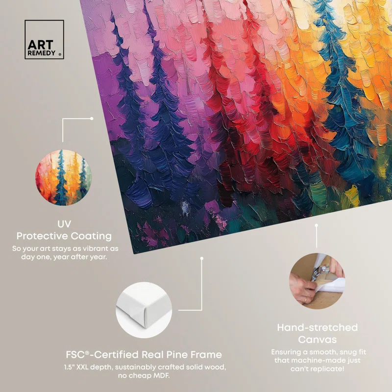 Art Remedy Branching Color Fusion Canvas Colorful Floral Art by Art Remedy