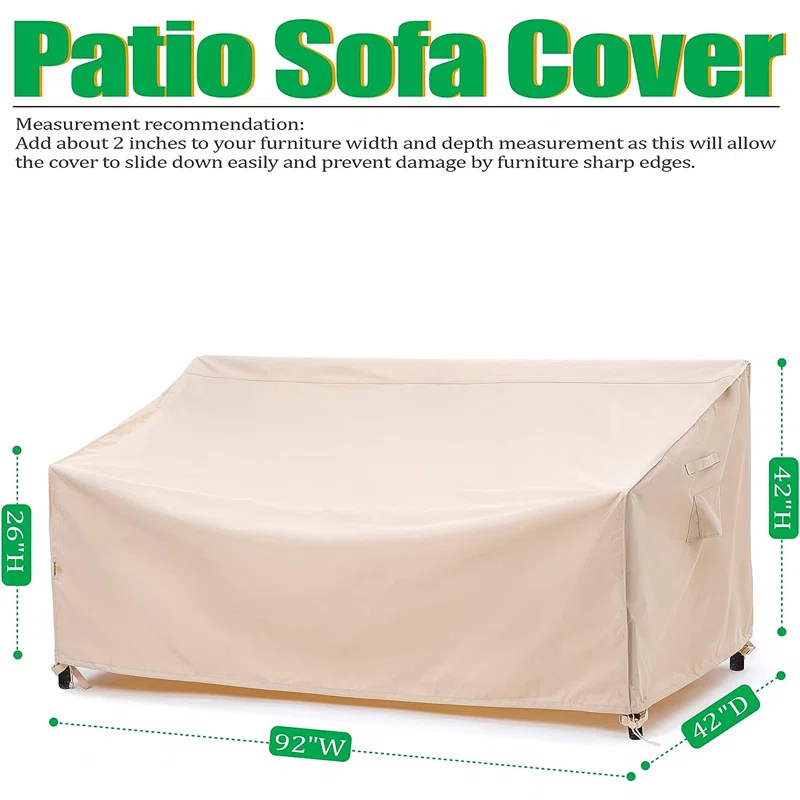 F&J Outdoors Premium Waterproof Outdoor Patio Sofa Cover: Latest Rip-Stop Fabric, 3-Year Warranty