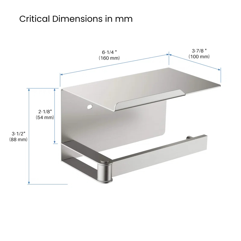 KIBI KBA1209BN Deco Wall Mounted Toilet Paper Holder