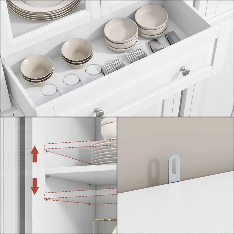 76'' Kitchen Pantry Storage Cabinet