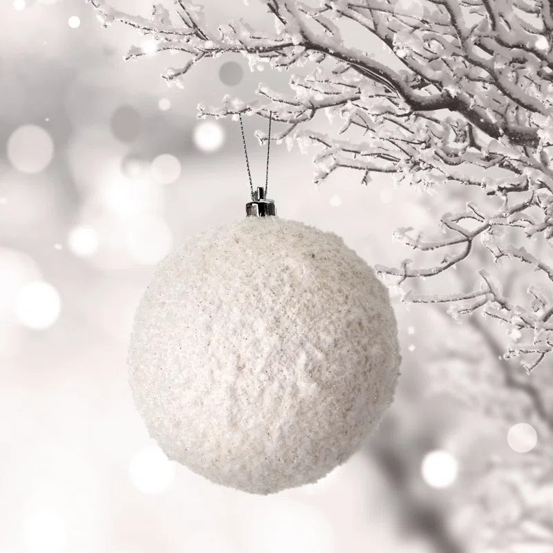Regency International 4" Frosted Texture Snowball Ornament Set of 6 (Set of 6)