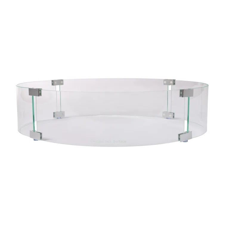 Fire Sense Fire Sense Wind Guard Clear Glass Tempered Glass for Propane, Gas, Fire Pits and Patio Heaters-Round-26 Inches