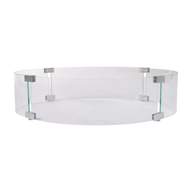 Fire Sense Fire Sense Wind Guard Clear Glass Tempered Glass for Propane, Gas, Fire Pits and Patio Heaters-Round-26 Inches