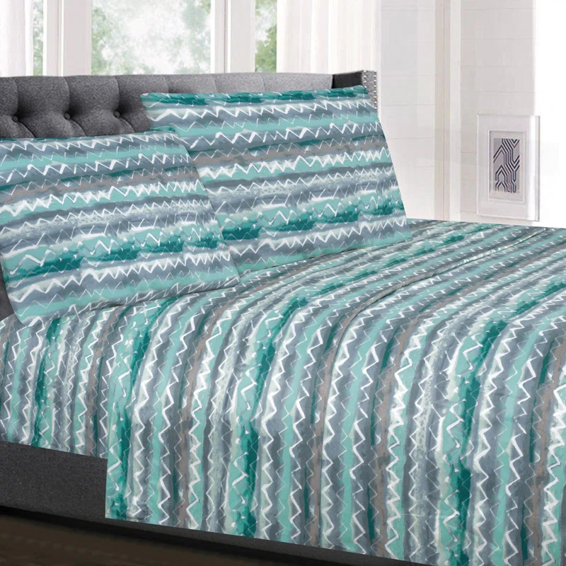 Sweet Home Collection Summerset Microfiber Striped Sheet Set