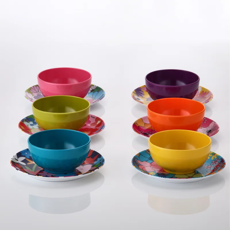 French Bull French Bull 6.5" Floral Appetizer Plate (Set of 6)