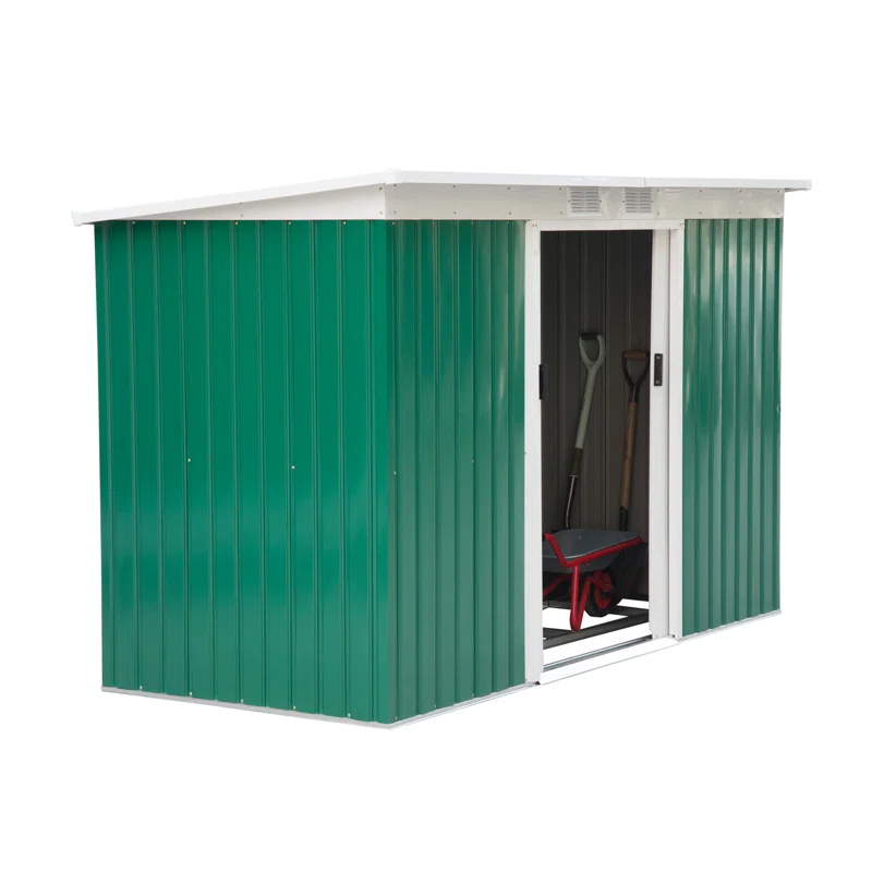 Outdoor Lean-To Metal Storage Shed