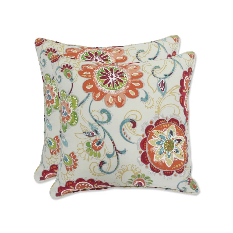 Pillow Perfect Floral Indoor/Outdoor Throw Pillow (Set of 2)