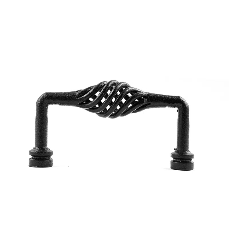The Renovators Supply Inc. Drawer Handle Cabinet Wrought Iron 5" Center to Center Birdcage Pull (Set of 2)