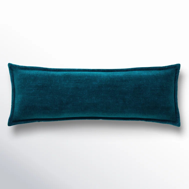 Stella Solid Faux Silk Velvet Romantic Western 14x42 inch Long Lumbar Pillow