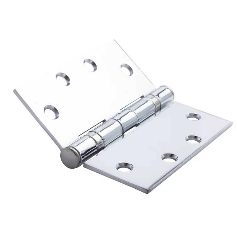 Global Door Controls 4.5 in. x 4.5 in. Full Mortise Squared Ball Bearing Hinge with Non-Removable Pin - Pack of 3 (Set of 3)