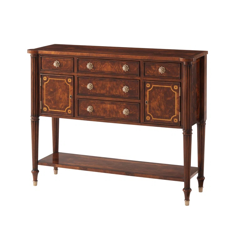 Regency Inspired Flame Mahogany & Rosewood Banded Sideboard
