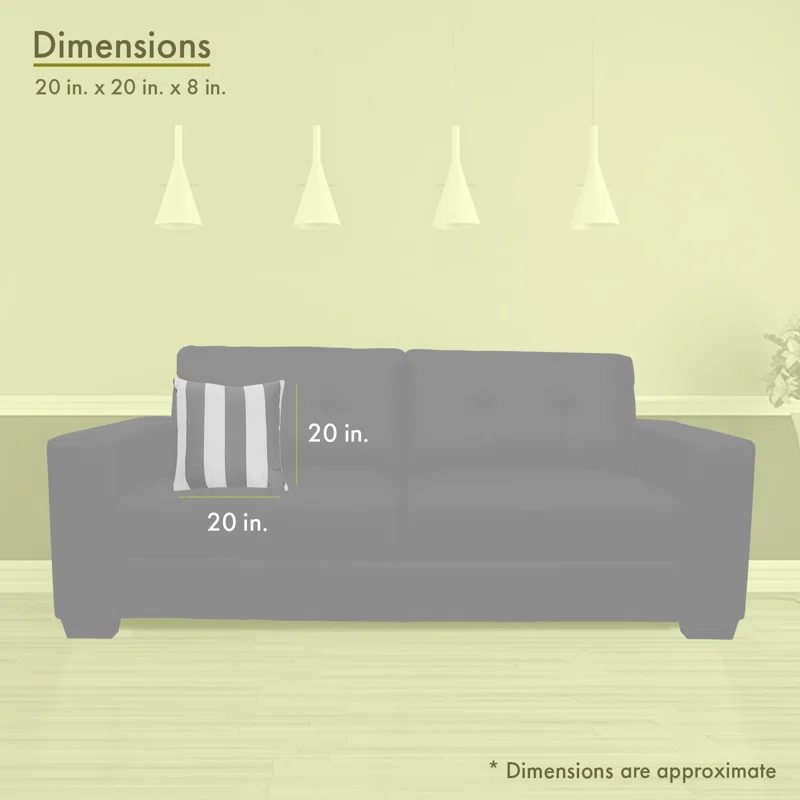 Majestic Home Goods Vertical Stripe Striped Indoor/Outdoor Reversible Throw Pillow