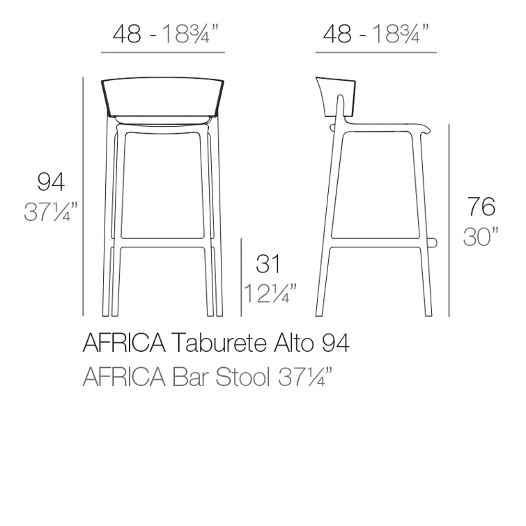 Africa Bar / Counter Stool (Set of 4)