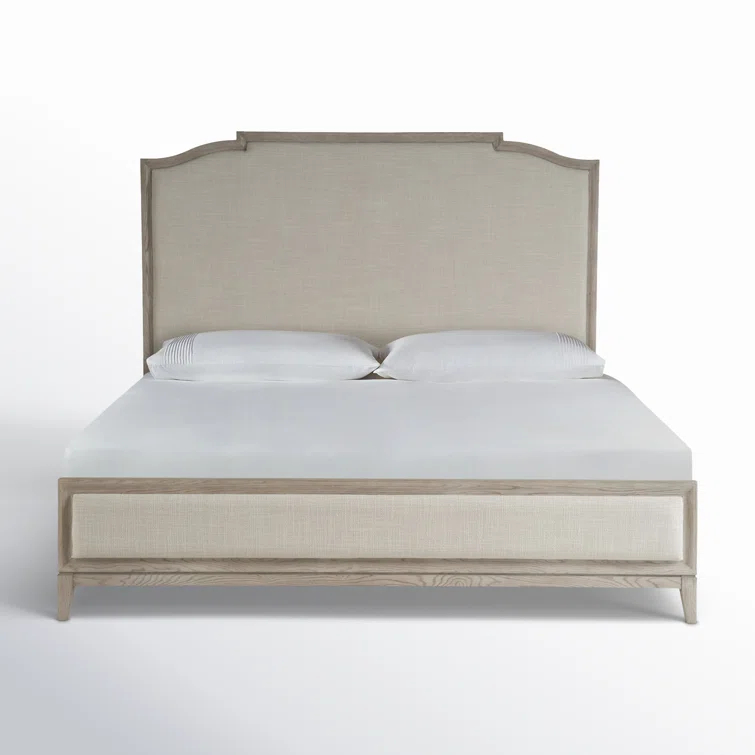 King Upholstered Bed with Soft Matte Black Hardware