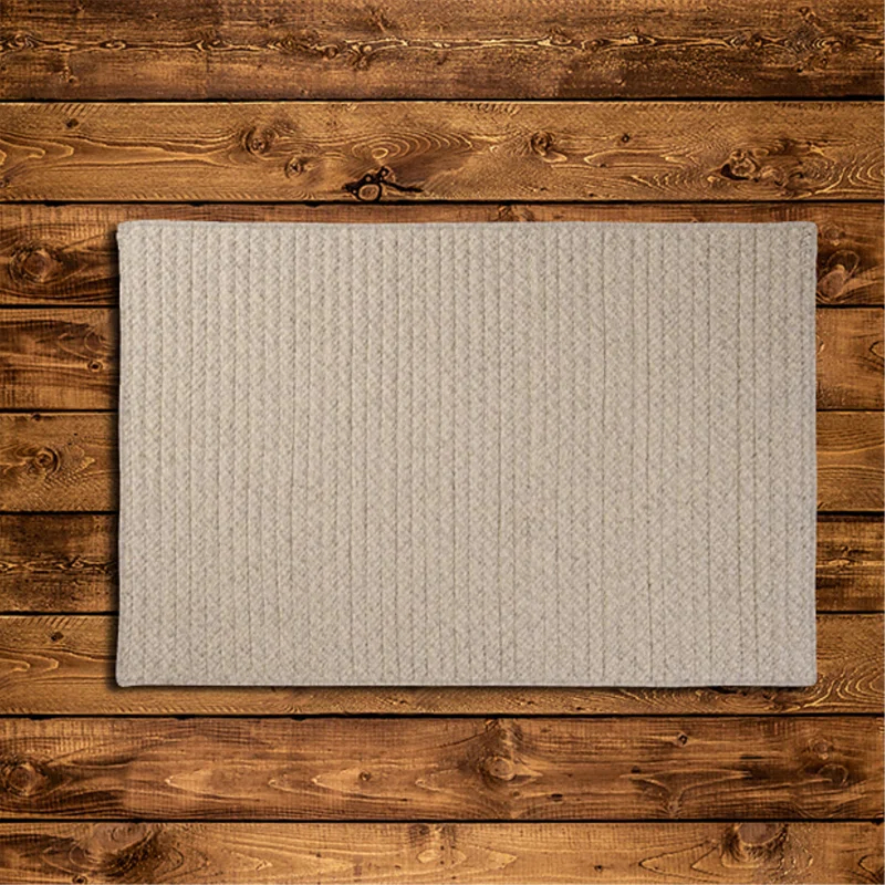 Beachcrest Home™ Zulma Houndstooth Braided All-Natural Wool Area Rug
