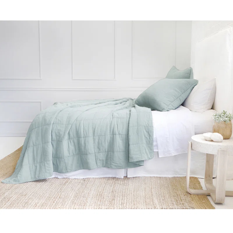 Antwerp Coverlet by Pom Pom at Home - Sky / King