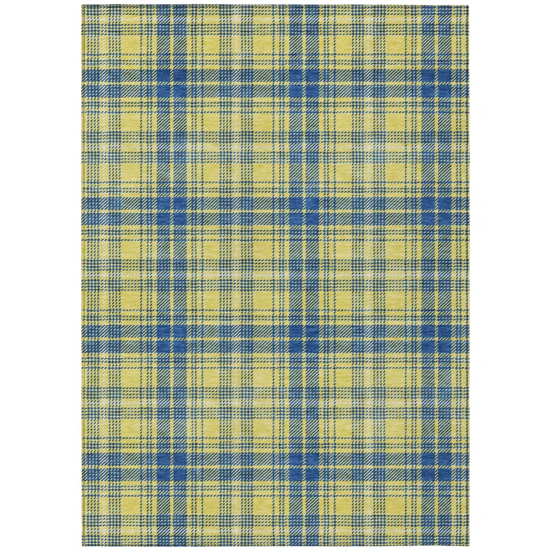 Machine Washable Indoor/Outdoor Chayden ACN993 Yellow Rug
