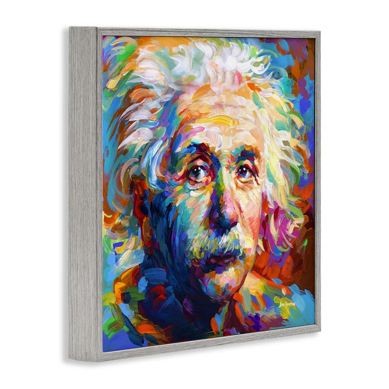 Stupell Industries " Abstract Albert Einstein Portrait " by Leon Devenice