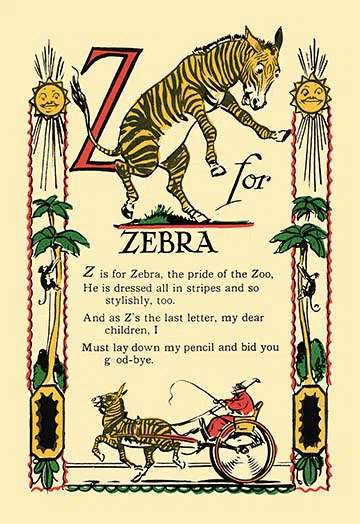 Buyenlarge Z for Zebra by Tony Sarge Vintage Advertisement