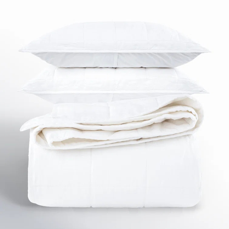 French Linen Box Stitch Quilt & Sham Set