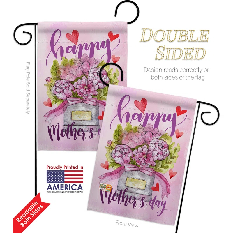 Ornament Collection Double Sided Polyester Mother's Day House Flag