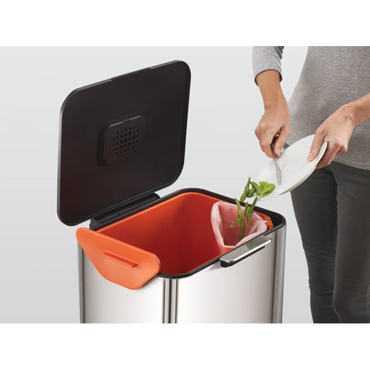 Joseph Joseph Totem Waste & Recycling Dual Kitchen Trash Can