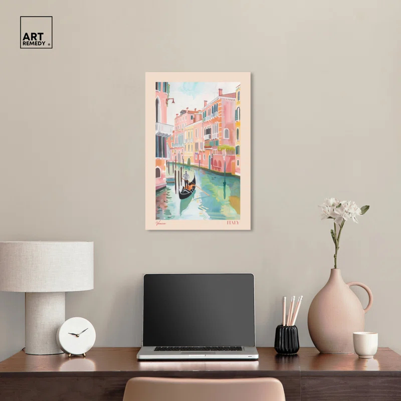 Art Remedy Soft Spring Venice Canvas Cute Travel Art by Art Remedy