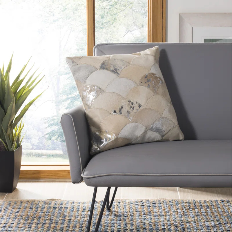 Safavieh Geometric Cowhide Reversible Throw Pillow