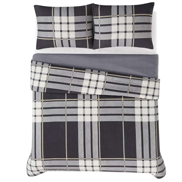 Truly Soft Milo Plaid Flannel Flannel Plaid Duvet Cover Set