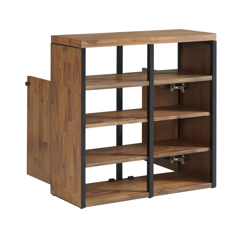 Alaterre Lloyd 31" Wide Rustic Industrial Metal Frame Shoe Storage Cabinet