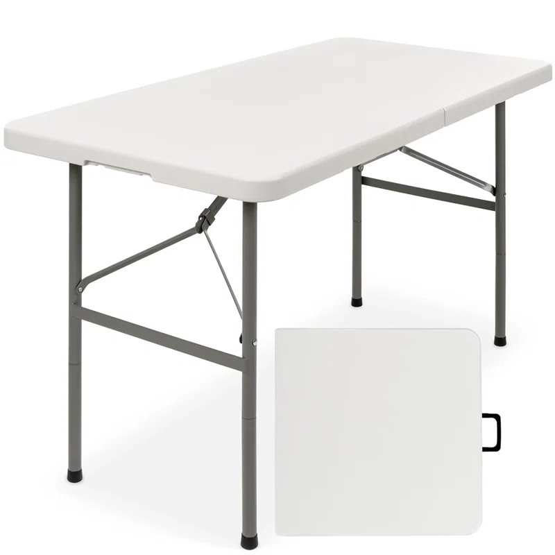 Best Choice Products Plastic Folding Table, Indoor Outdoor Heavy Duty Portable w/ Handle, Lock for Picnic